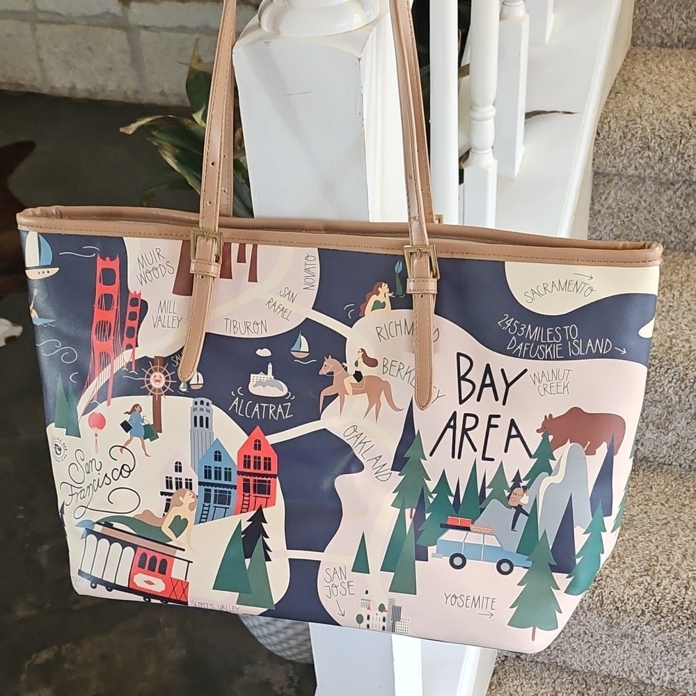 Spartina 449 Greetings From Northern California Small Tote Handbag Purse